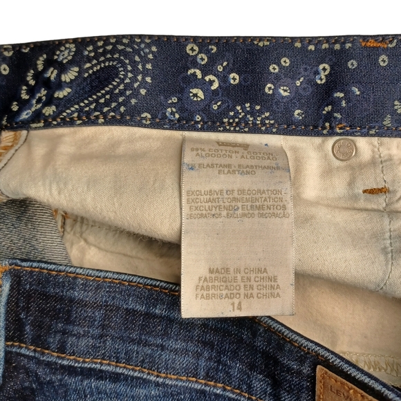 LEVI'S Perfect Waist Bootcut 525 Blue Jeans 14 - Picture 5 of 7